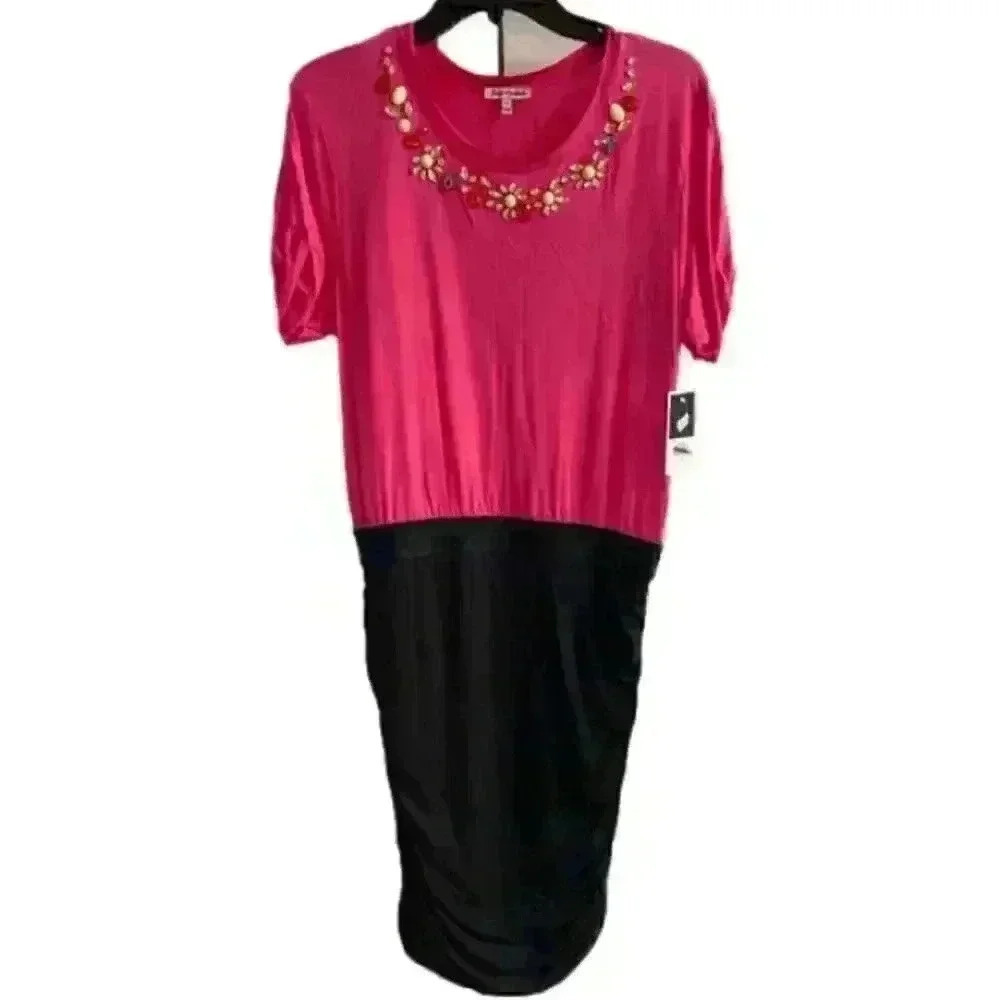 Juicy Couture Dragonfruit Embellished Midi Dress Medium NWT